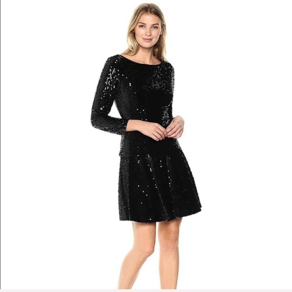 Eliza J Black Sequin Party Dress